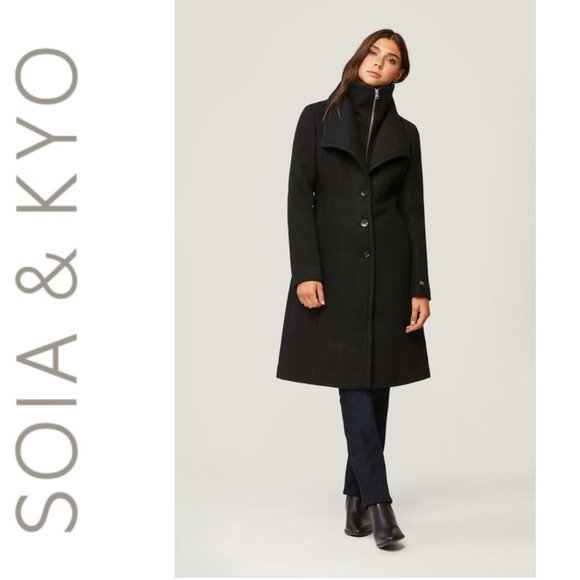 Soia & Kyo Jackets & Blazers - SOLD Soia & Kyo IMAGES KIKKY wool coat with bib collar XXS